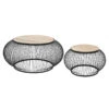Table Basse X2 Métal Et Bois De Manguier Esther Atmosphera -Marché Meubles Magasin table basse x2 en metal et bois de manguier atmosphera