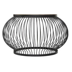 Table Basse X2 Métal Et Bois De Manguier Esther Atmosphera -Marché Meubles Magasin table basse x2 en metal et bois de manguier atmosphera 5