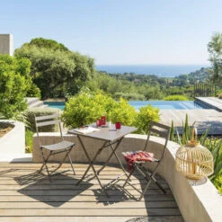 Table Carrée Pliante Greensboro 2p Tonka Hespéride -Marché Meubles Magasin table carree greensboro tonka hesperide 2