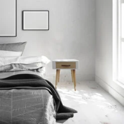 Marché Meubles Magasin -Marché Meubles Magasin table de chevet pieds bois 1 tiroir blanc 1