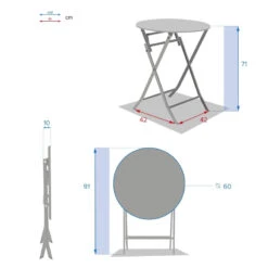 Table Ronde Pliante Greensboro 2p Jaune Moutarde Hespéride -Marché Meubles Magasin table de jardin ronde hesperide 60cm greensboro moutarde 4