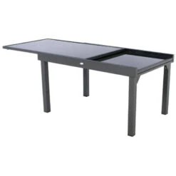 Table Rectangulaire Ext. Verre Piazza 10 P. Graphite Hespéride -Marché Meubles Magasin table piazza extensible 10 personnes anthracite graphite hesperide 4