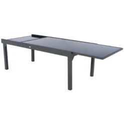 Table Rectangulaire Ext. Verre Piazza 12 P. Graphite Hespéride -Marché Meubles Magasin table piazza extensible 12 personnes hesperide anthracite graphite 3