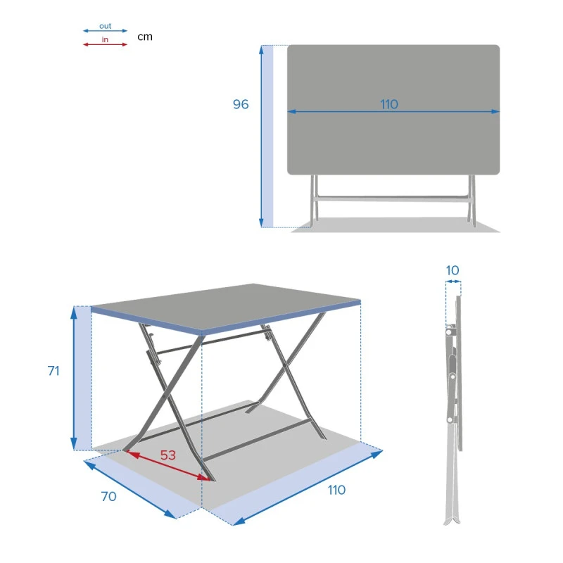 Table Rectangulaire Pliante Greensboro 4p Grenade Hespéride 5 Table Rectangulaire Pliante Greensboro 4p Grenade Hespéride – Image 3