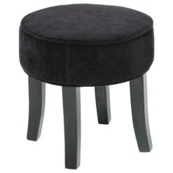 Tabouret En Velours Adriel Coloris Noir Atmosphera
