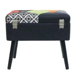 Tabouret Coffre Valise Patchwork Sur Pieds -Marché Meubles Magasin tabouret coffre valise patchwork sur pieds 4