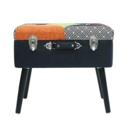 Tabouret Coffre Valise Patchwork Sur Pieds -Marché Meubles Magasin tabouret coffre valise patchwork sur pieds 6