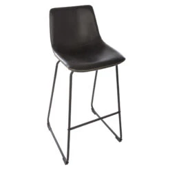 Tabouret De Bar Simili Noir Lois Atmosphera