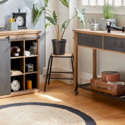 Tabouret Edena Bois Métal Atmosphera -Marché Meubles Magasin tabouret edena bois metal atmosphera 2