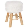 Tabouret Fourrure Blanc Atmosphera -Marché Meubles Magasin tabouret fourrure blanc atmosphera