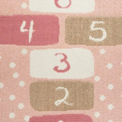 Tapis Marelle Rose 80x152 Cm Atmosphera -Marché Meubles Magasin tapis marelle rose 80x152 cm atmosphera 1 3