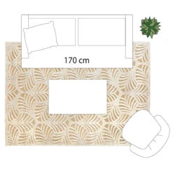 Tapis Rectangulaire Relief Feuille 160x230 Atmosphera -Marché Meubles Magasin tapis rectangulaire relief feuille 160x230 atmosphera 1 2