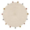 Tapis Rond D90 à Pompons Arlequin Atmosphera -Marché Meubles Magasin tapis rond d90 a pompons arlequin atmosphera