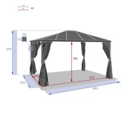 Tonnelle Belize 3,6x3m Graphite Hespéride 9 Tonnelle Belize 3,6x3m Graphite Hespéride -Marché Meubles Magasin tonnelle belize 36x3m graphite hesperide 3