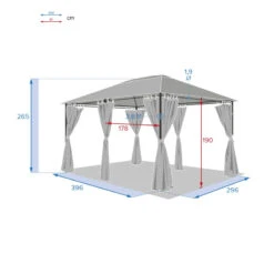 Tonnelle 3x4 M Santorini Gris Ardoise Hespéride 11 Tonnelle 3x4 M Santorini Gris Ardoise Hespéride -Marché Meubles Magasin tonnelle hesperide santorini gris 4
