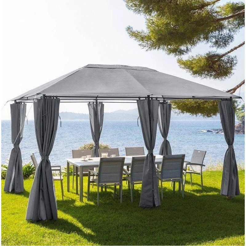 Tonnelle 3x4 M Santorini Gris Ardoise Hespéride 3 Tonnelle 3x4 M Santorini Gris Ardoise Hespéride