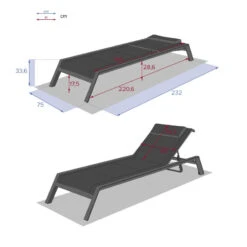 Transat Allure Hespéride Poivre/graphite -Marché Meubles Magasin transat allure hesperide poivre graphite 3