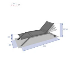 Transat Milenio émeraude Et Graphite Hespéride -Marché Meubles Magasin transat milenio emeraude et graphite hesperide 3