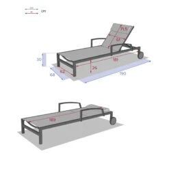 Transat Ocala Inclinable Noisette/tonka Hespéride -Marché Meubles Magasin transat ocala inclinable coloris noisette taupe hesperide 6