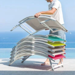 Transat Samba Pliable Et Empilable Gris Ardoise Hespéride -Marché Meubles Magasin transat samba pliable et empilable gris ardoise hesperide 8