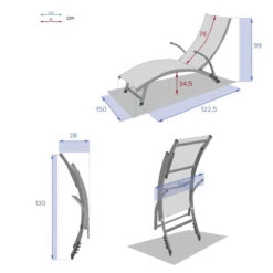 Transat Samba Pliable Vert Olive/graphite Hespéride -Marché Meubles Magasin transat samba pliable vert olivegraphite hesperide 6