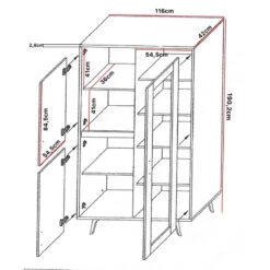 Vitrine 3 Portes Avec LED Wiva -Marché Meubles Magasin vitrine 3 portes avec led wiva 5