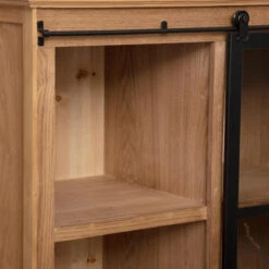 Vitrine Porte Coulissante Danik 2 Tiroirs Atmosphera -Marché Meubles Magasin vitrine porte coulissante danik 2 tiroirs atmosphera 5